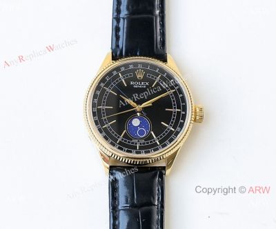 SWISS Copy Rolex Cellini MoonPhase Yellow Gold Mens Watch